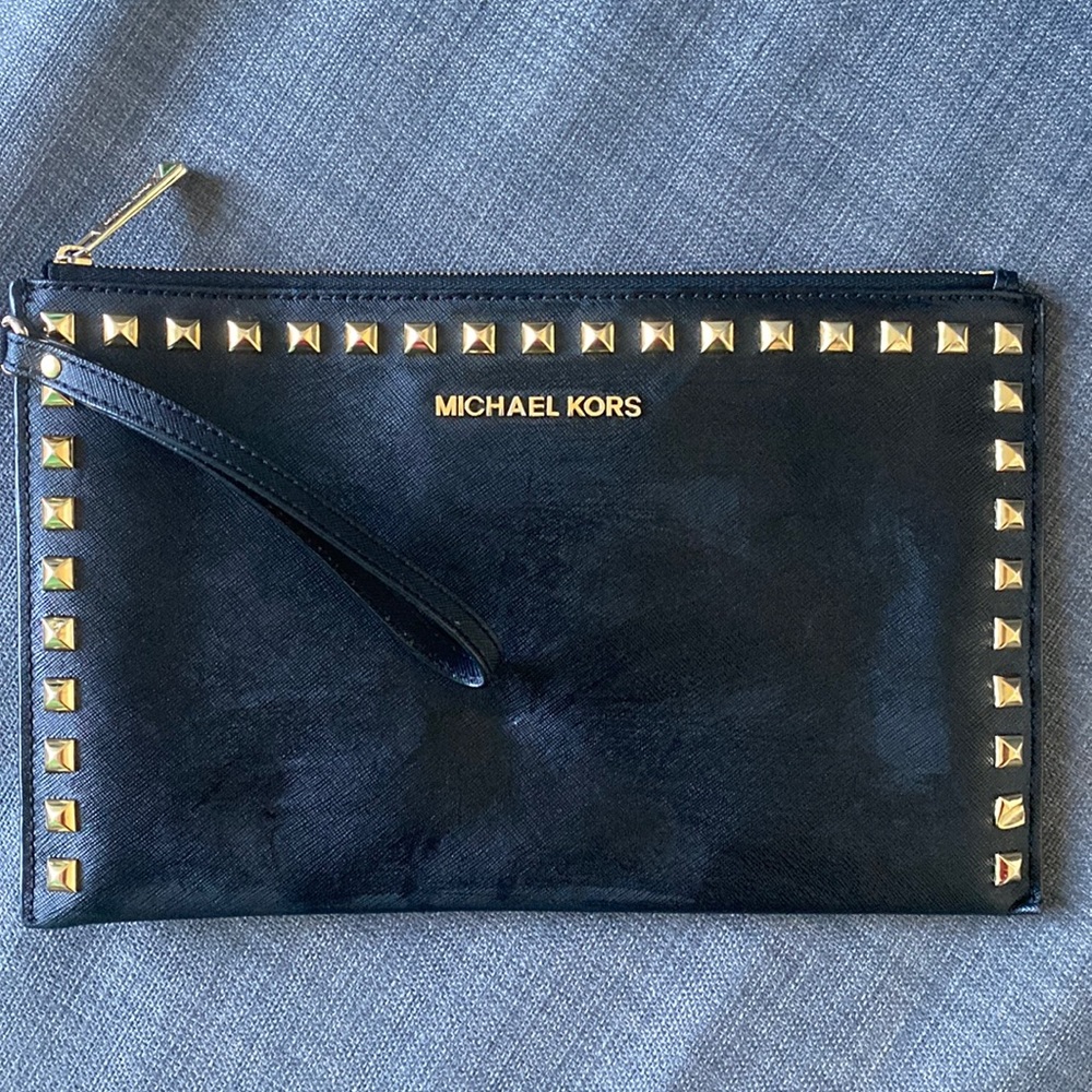 Michael Kors XL Wrist Clutch - black leather